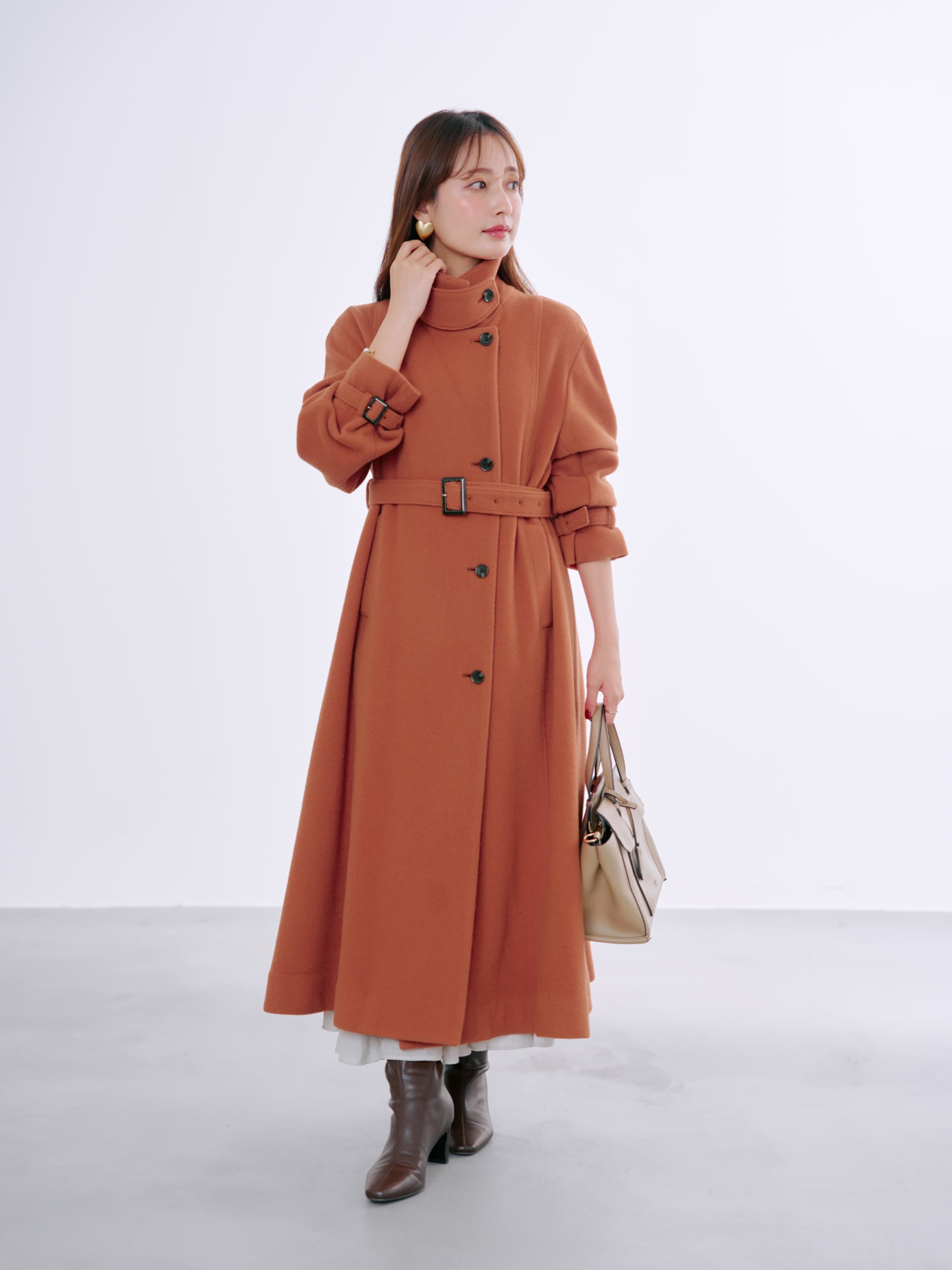 セミダブルバックフレアウールコート-short & regular | 小柄・低身長