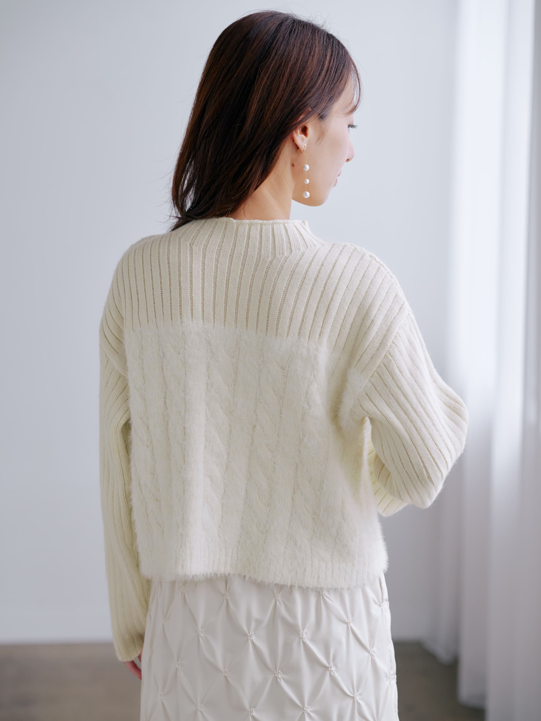 フェザーケーブルドッキングニット | 小柄・低身長女性向け