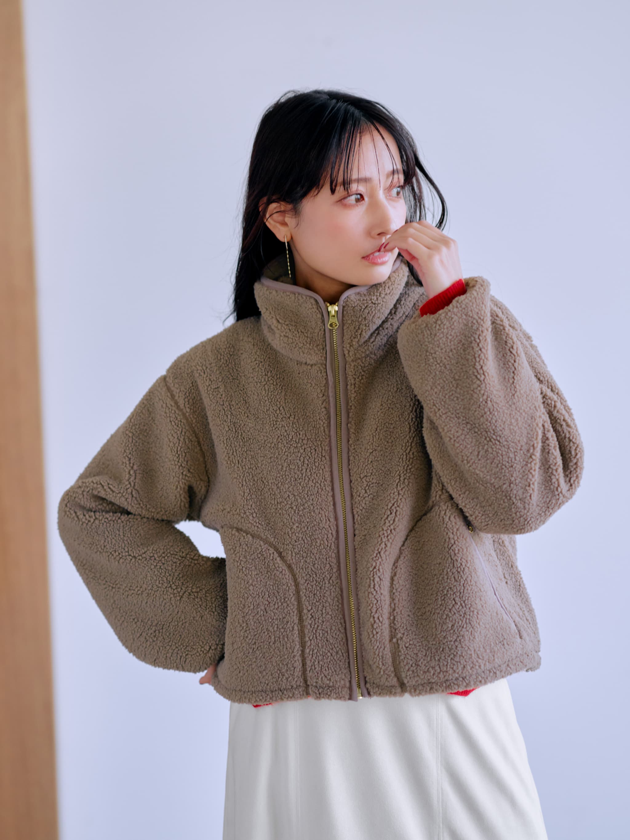 ジップアップボアパーカー | 小柄・低身長女性向けファッション通販