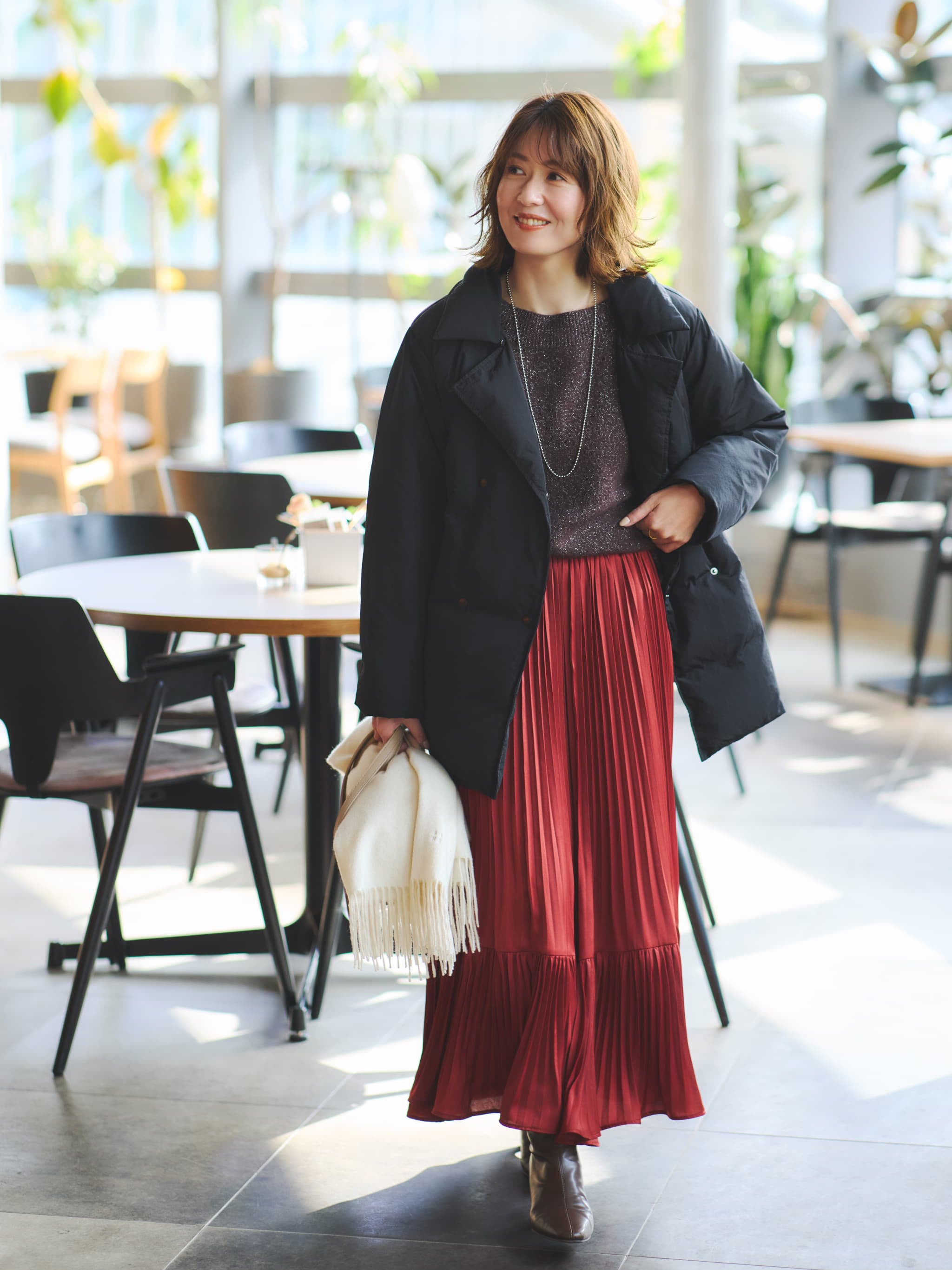 セットバックスクエアトゥショートブーツ | 小柄・低身長女性向け