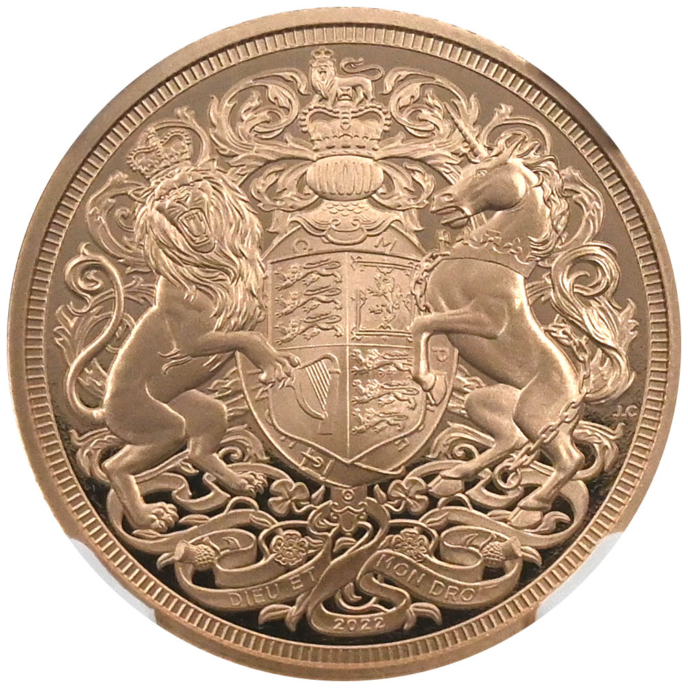 イギリス 2022 チャールズ3世 1ソブリン 金貨 NGC PF70UC エリザベス2