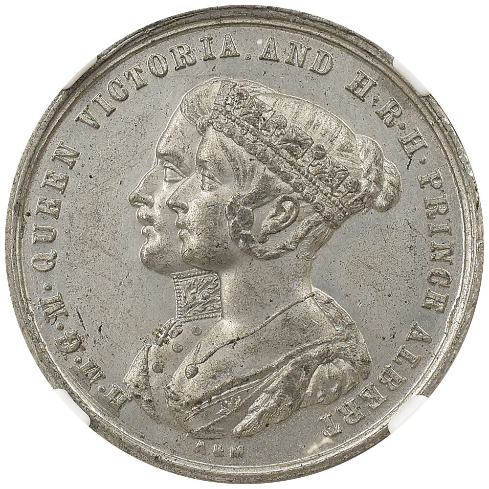 イギリス 1847 ヴィクトリア女王＆アルバート公 メダル ホワイトメタル