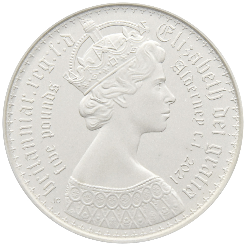 2枚セット】オルダニー島 2021 エリザベス2世 5ポンド 銀貨 PCGS PR70