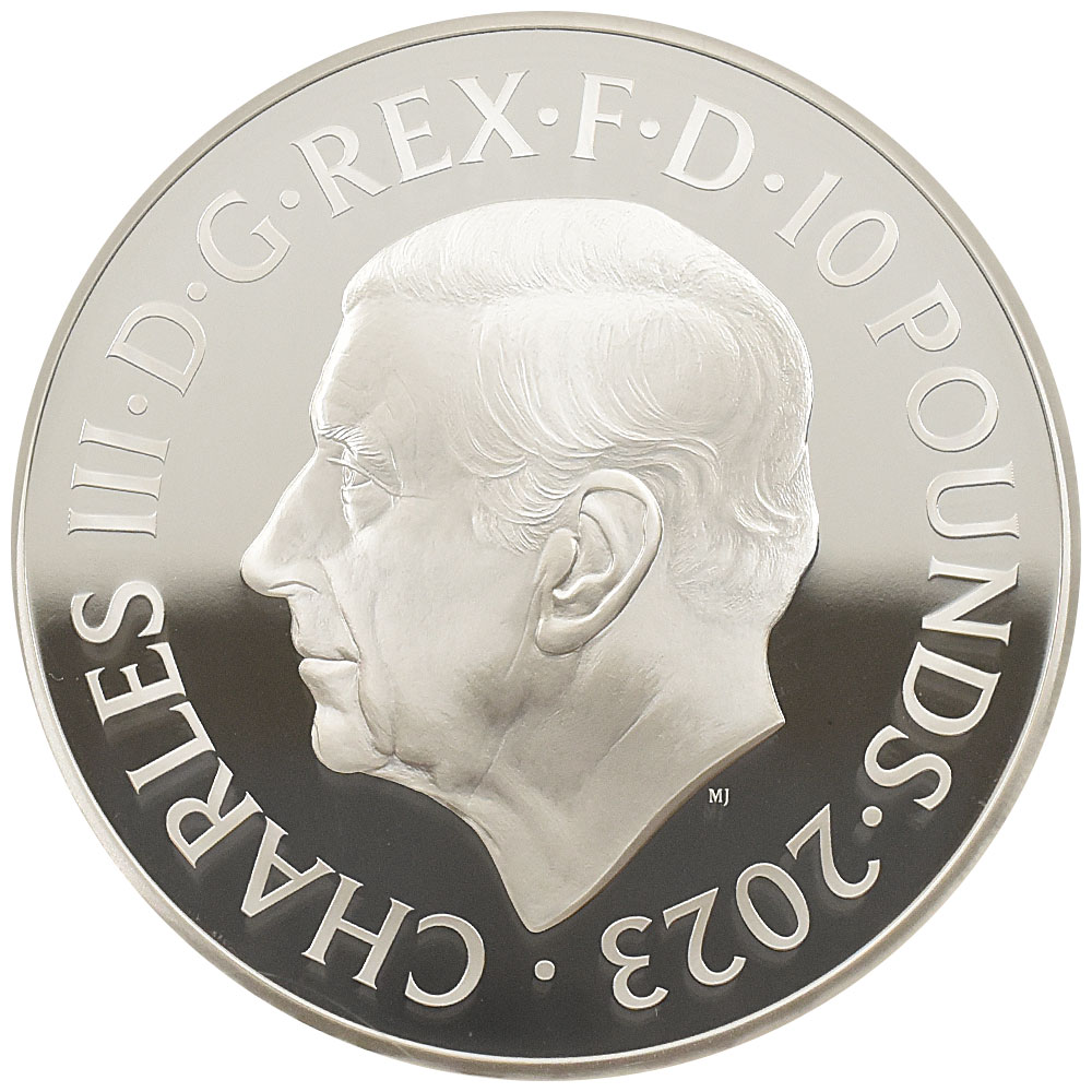 イギリス 2023 チャールズ3世 10ポンド 5オンス 銀貨 NGC PF70UC