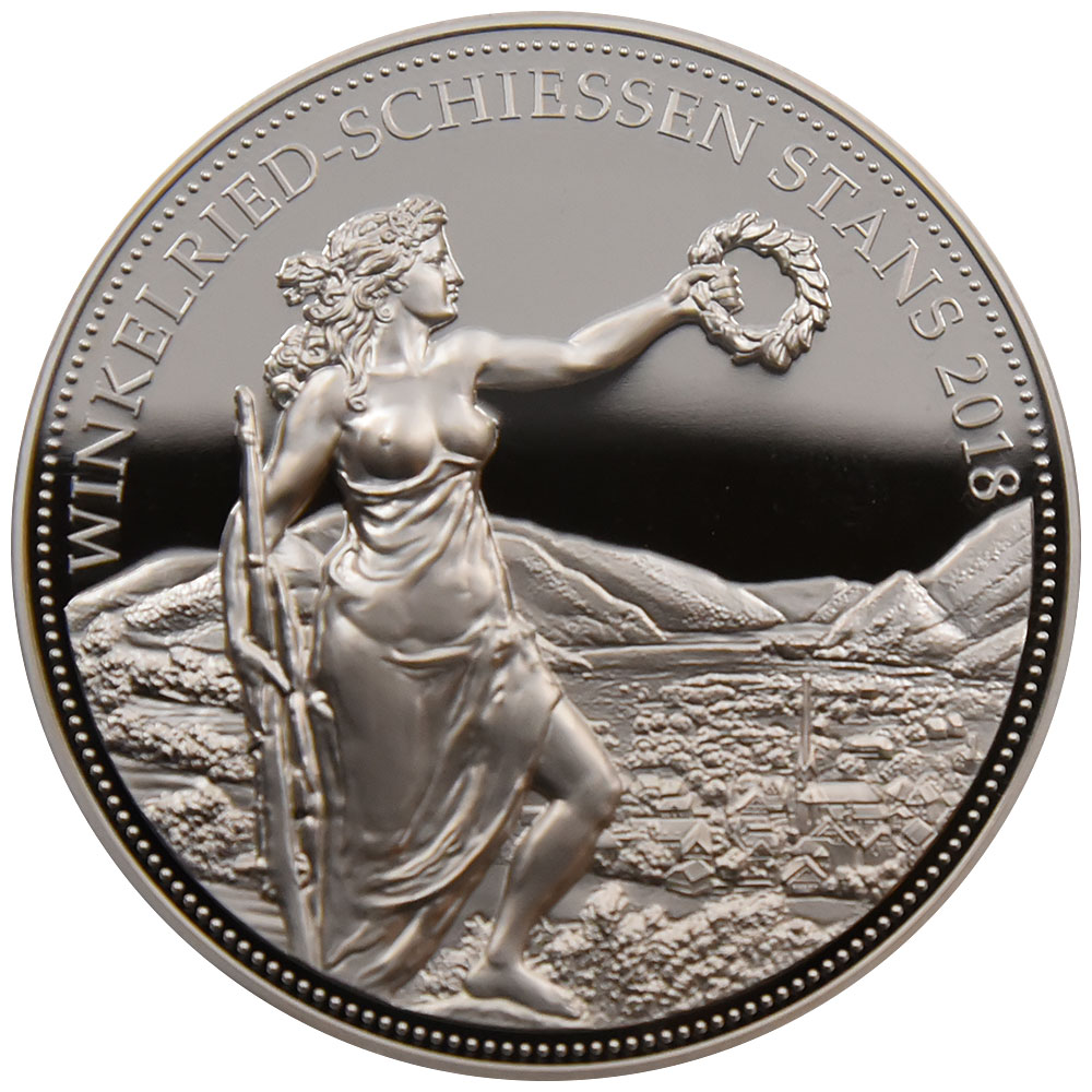 スイス 2018 100フラン 銀貨 PCGS PR66DCAM 現代射撃祭 ヘルヴェティア