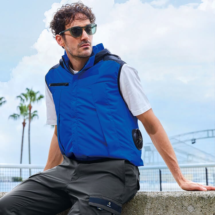 熱中症対策、ファン付きベスト！「空調服」 - ユニフォーム通販「e