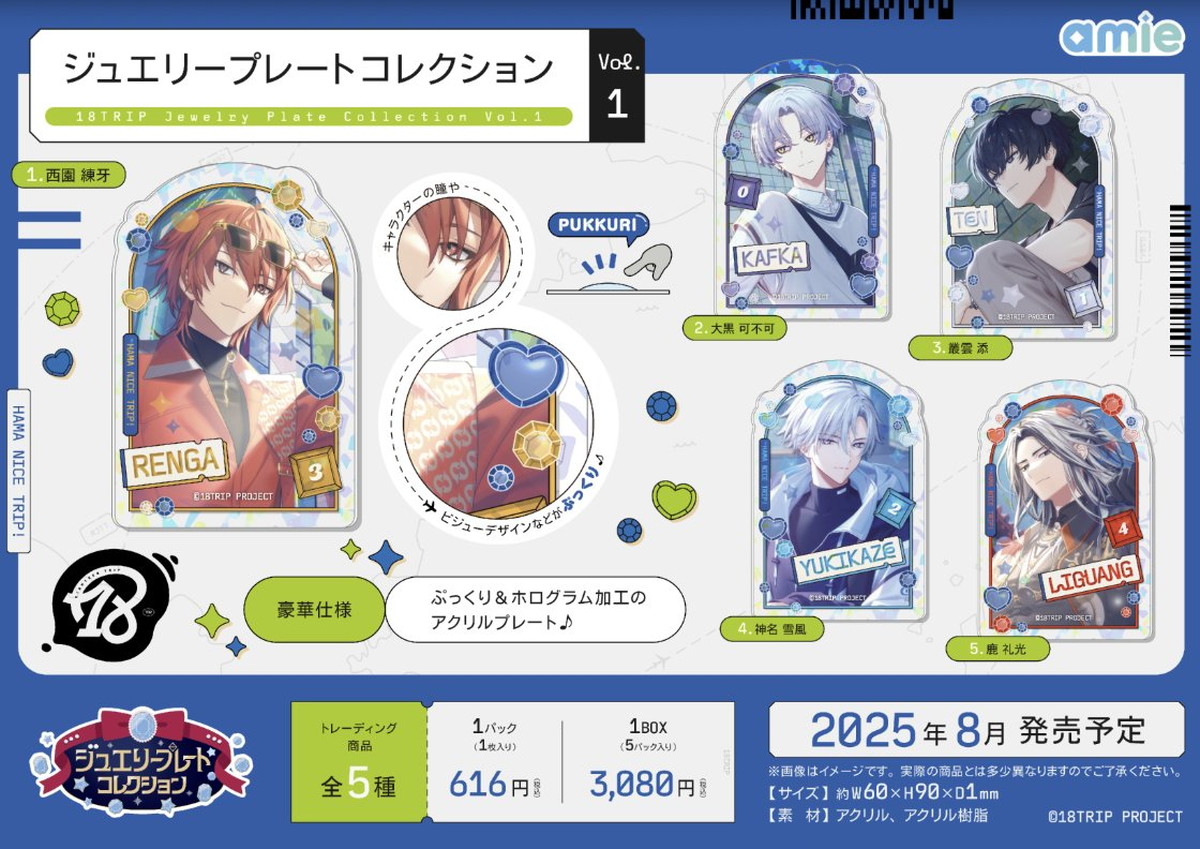 18TRIP (エイトリ) ジュエリープレートコレクション 新作グッズ 8月発売!