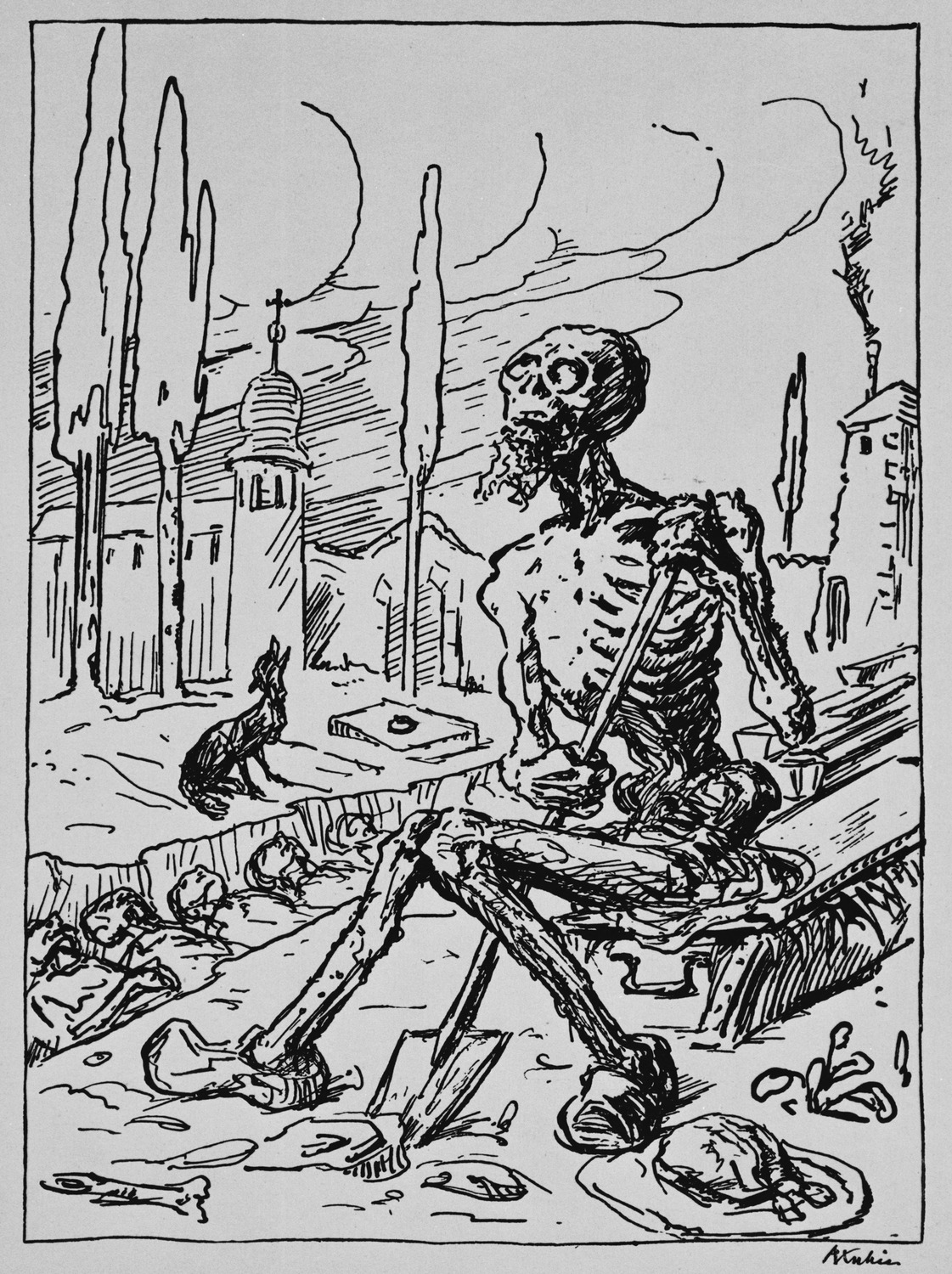 死の舞踏』：（20）共同墓地|アルフレート・クビーン |所蔵作品検索