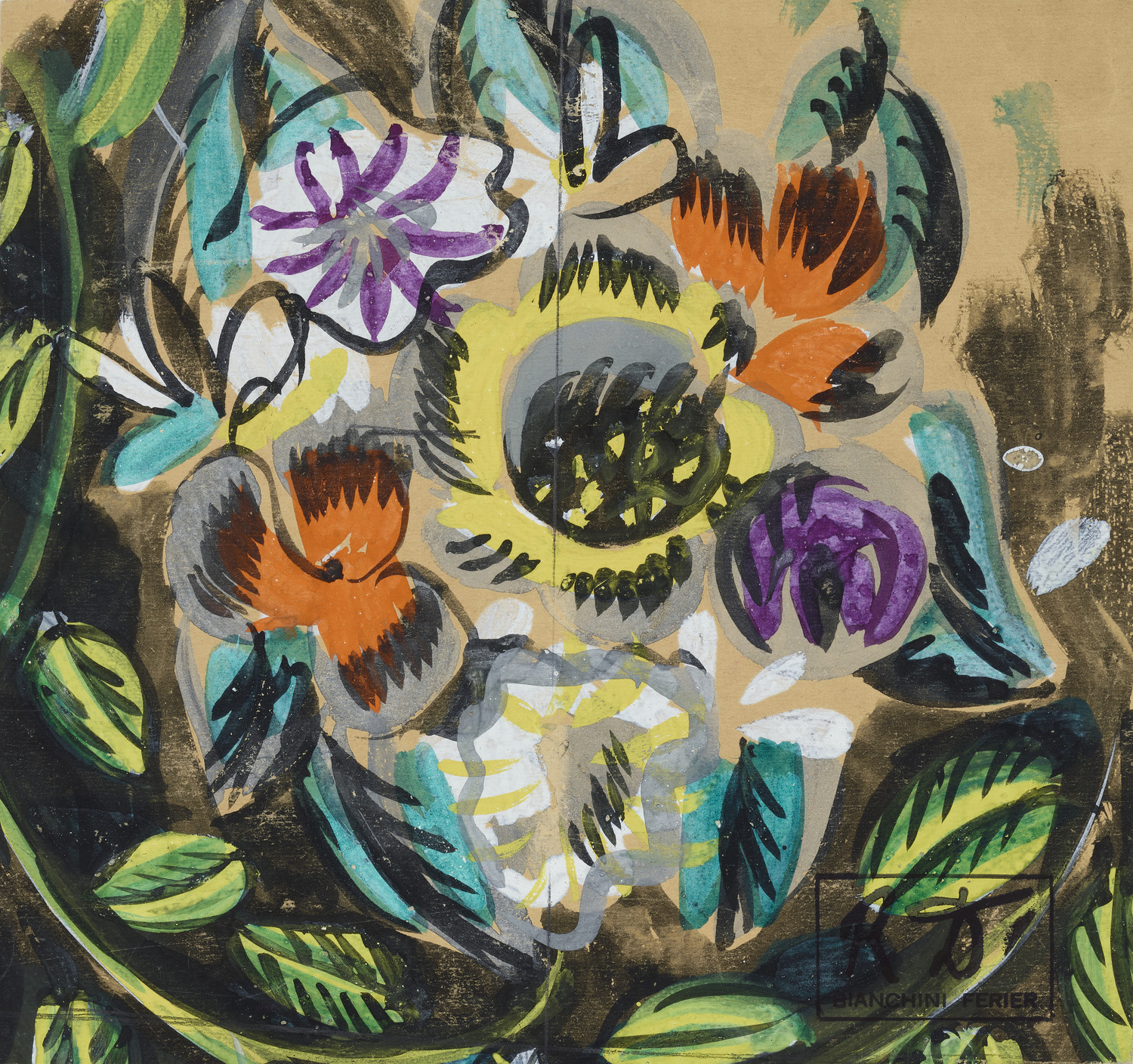 ビアンキーニ・フェリエ社のためのテキスタイル・デザイン：花|ラウル