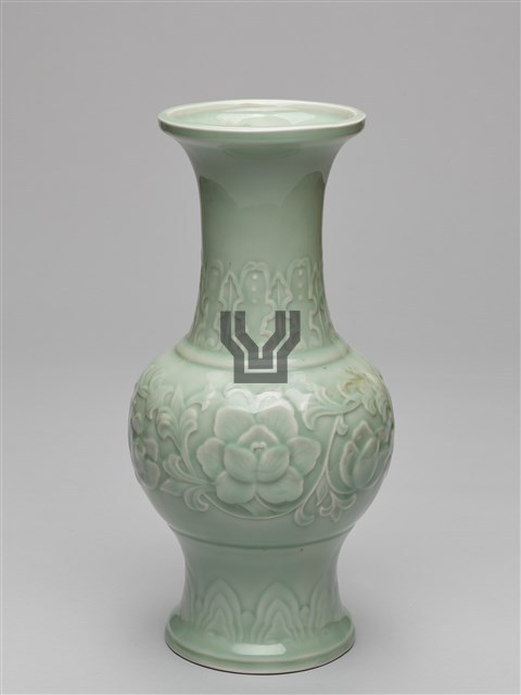 龍泉窯青瓷牡丹紋鳳尾瓶｜國家文化記憶庫