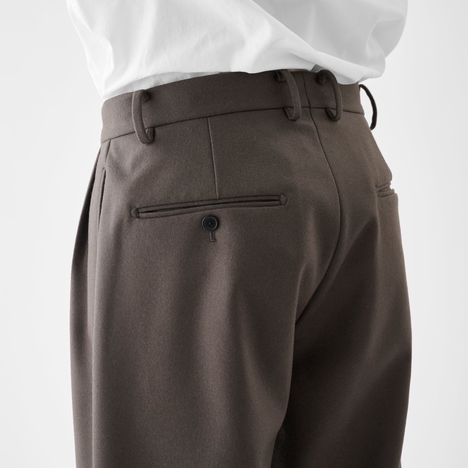 CPT-17 / 2/90 Wool Melton / Grey / ボックスプリーツ パンツ