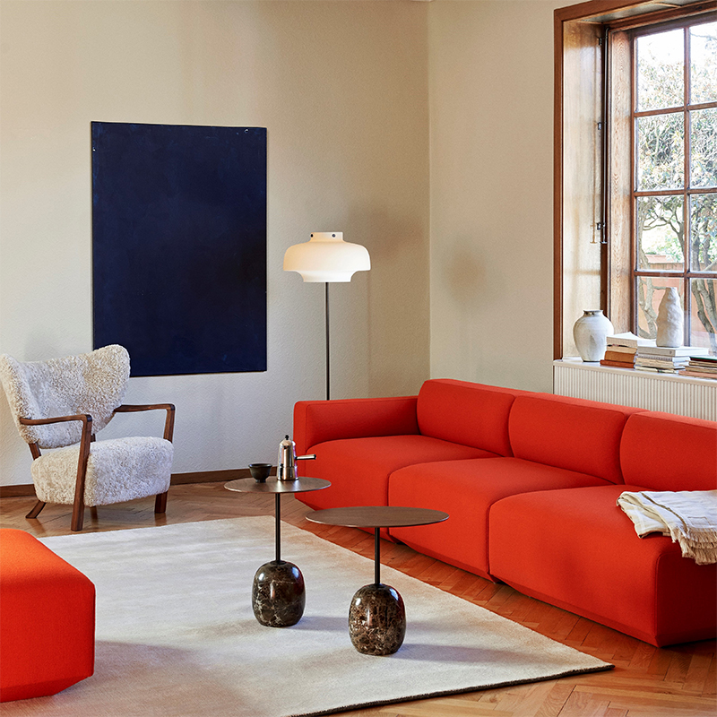 &TRADITION LATO TABLE LN8 ROUND WALNUT/EMPARADOR MARBLE｜サイド