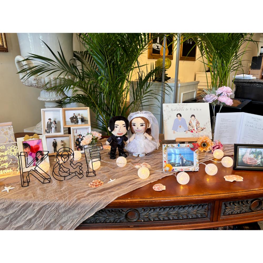 似顔絵代行】結いぐるみ新郎新婦2人(ウェディングドレス&タキシード