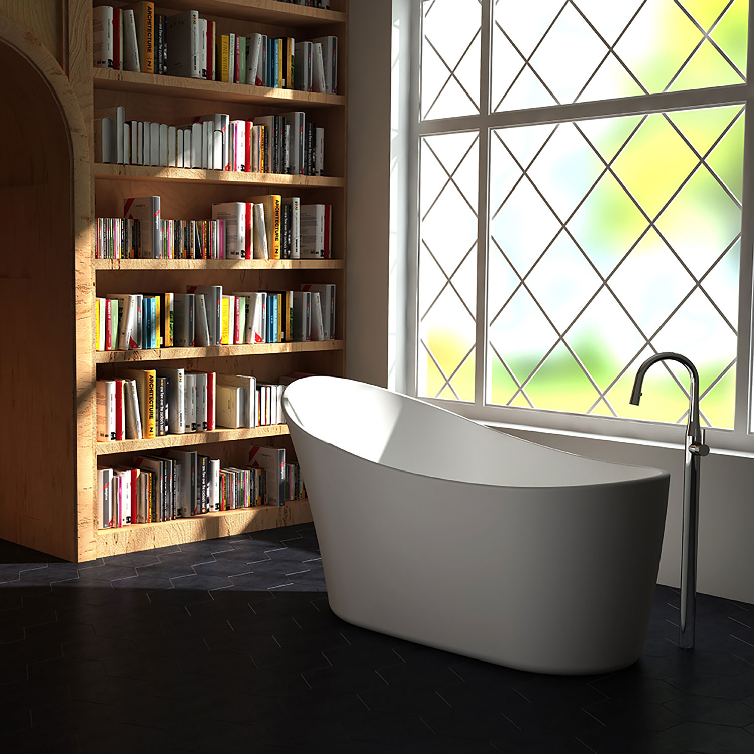 Freestanding bathtub, 55 1/2