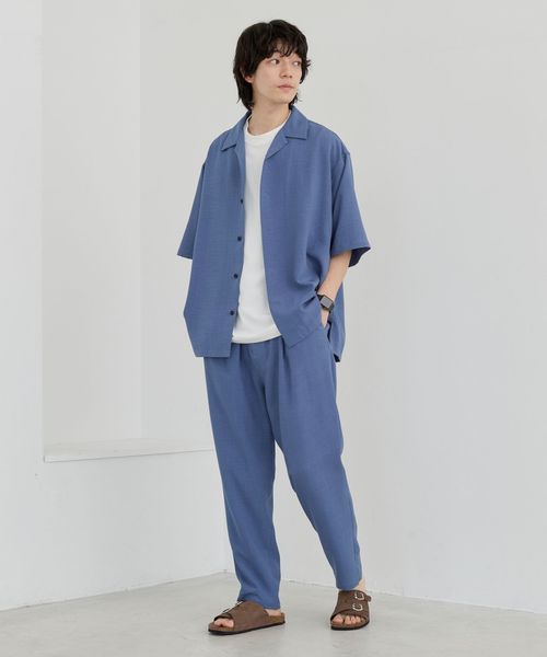 リネンライクオープンカラーシャツ