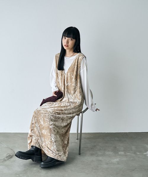 クラッシュベロアVネックジャンスカ