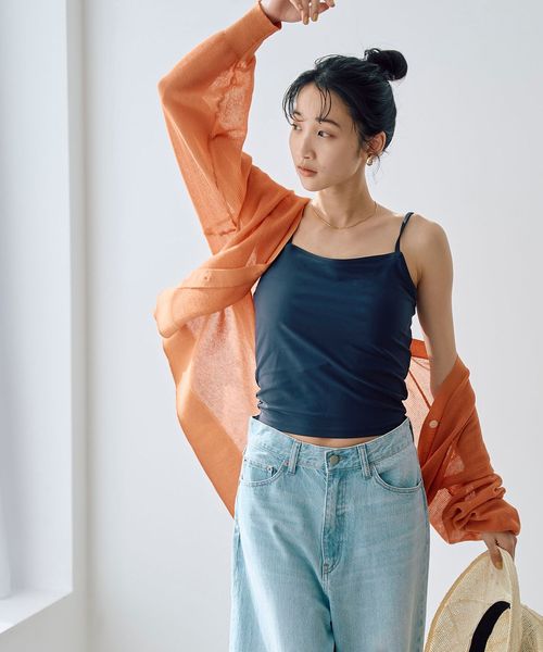 WEB限定】ポーチ付きボーダートップススイムウエア4点セット