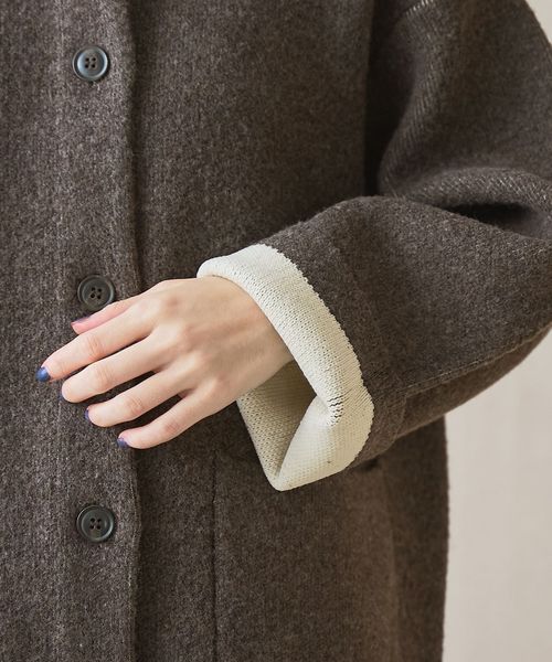 ダブルフェイス アウターライクニットカーディガン