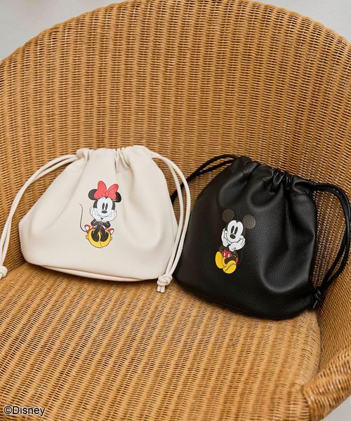 MICKEY（ミッキー）/別注】レザーライク巾着バッグ