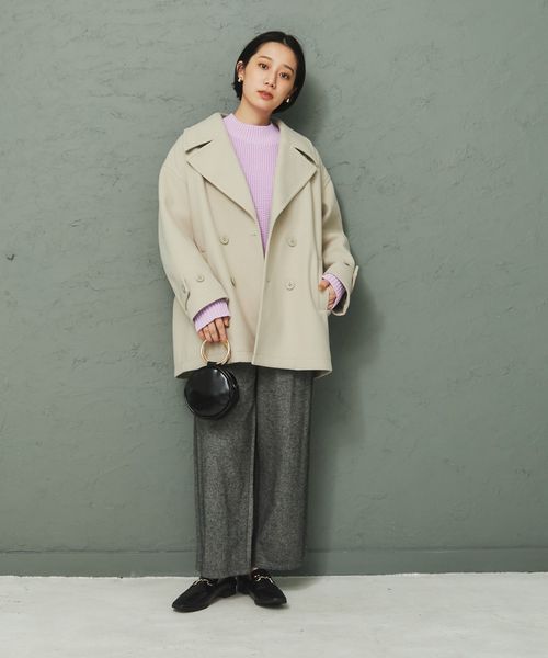 ジャージーメルトンビッグカラーPコート