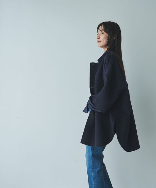 ウールミックスリバーコート