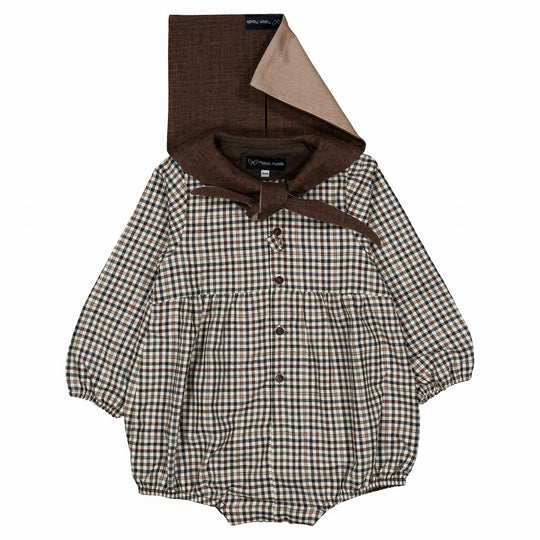 Maison Marelle】Romper CAMBON brown collar ロンパース 12m,18m,24m