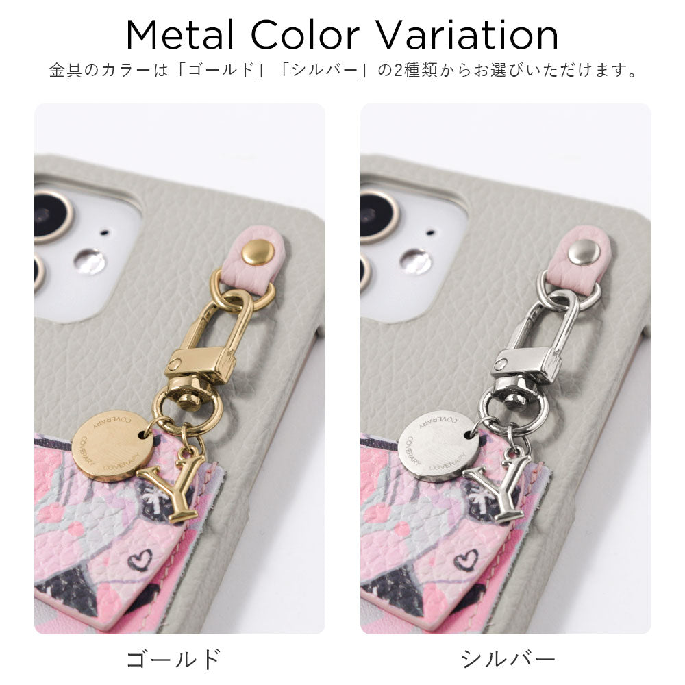 チヤキ × COVERARY 本革 イニシャルチャーム＆ポケット付き コラボ背面