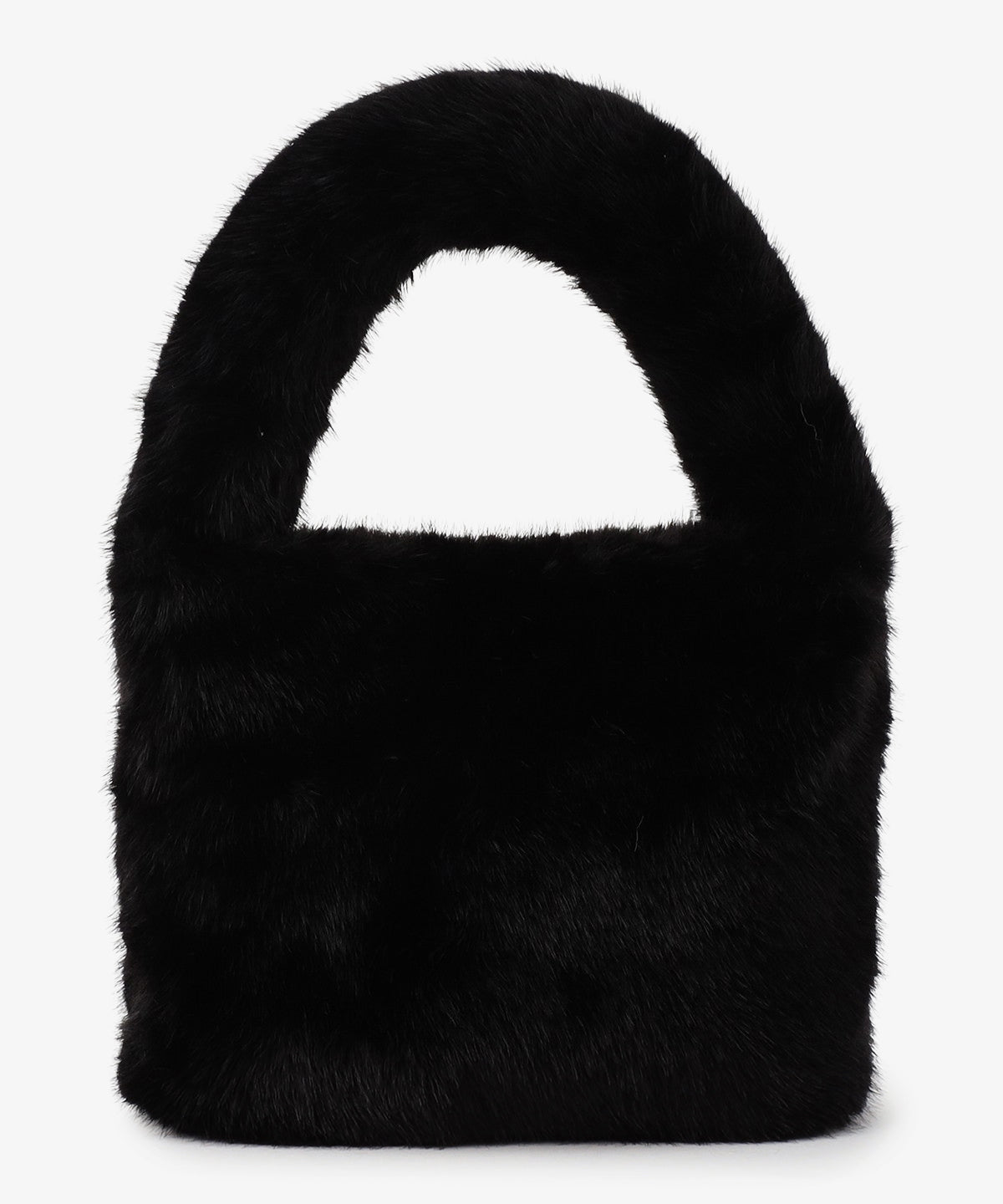 ラウンドハンドルファーバッグ BLACK