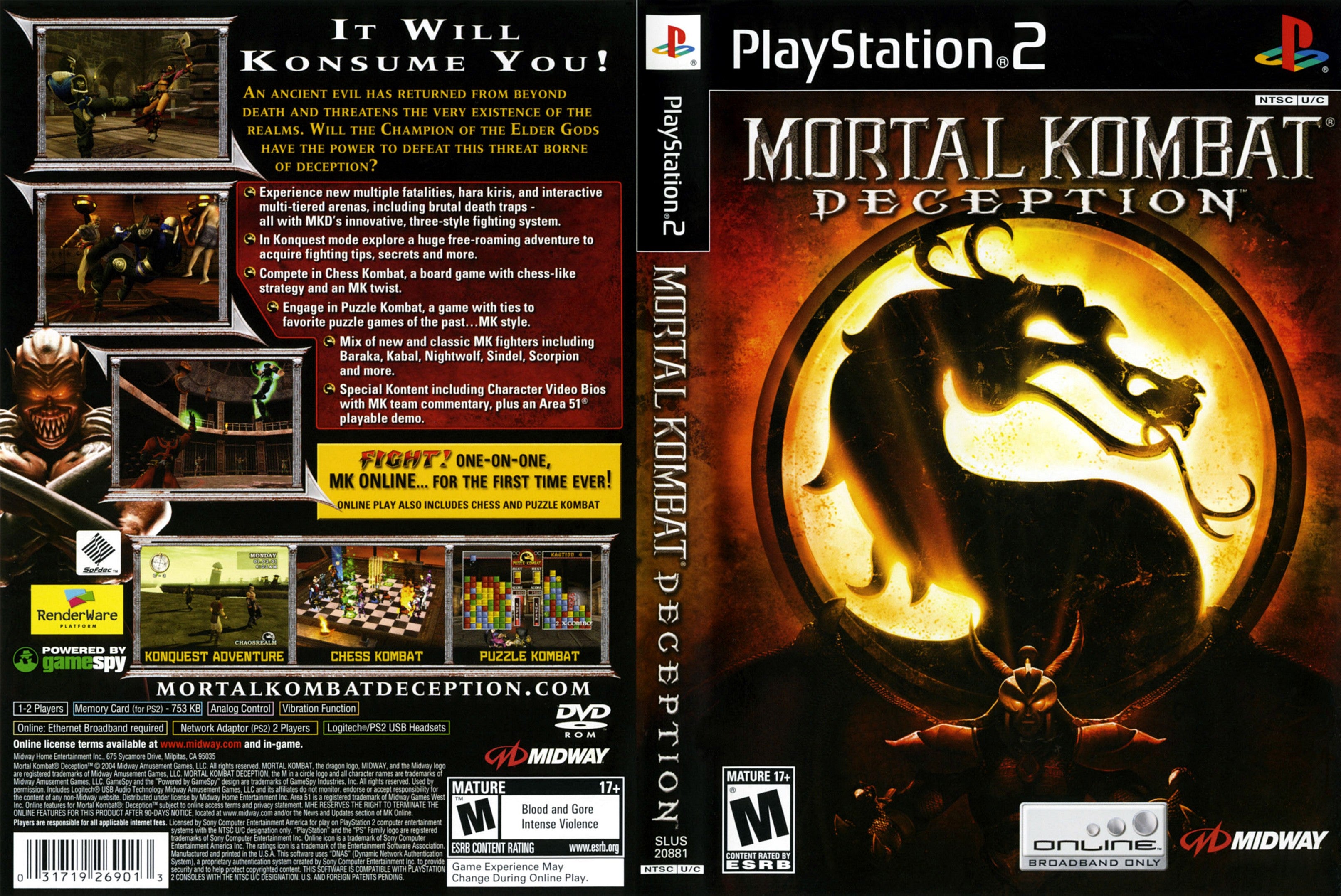 Mortal Kombat Deception PS2 | Clarkade