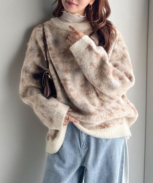 大人可愛いヴィンテージ調。モヘアタッチ前後2wayアンティークラグ