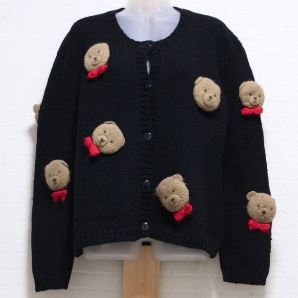 黒顔くまモチーフカーディガン - ピンクハウス通販｜リサイクル