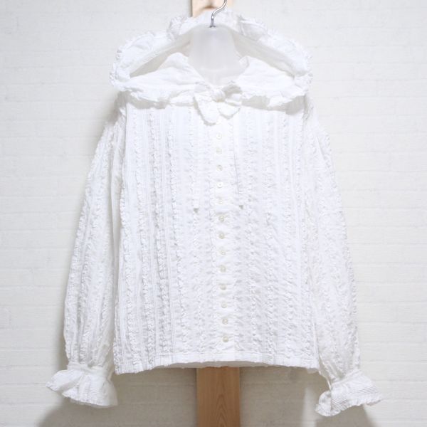 白ピコフリルフード付きブラウス - ピンクハウス通販｜リサイクル