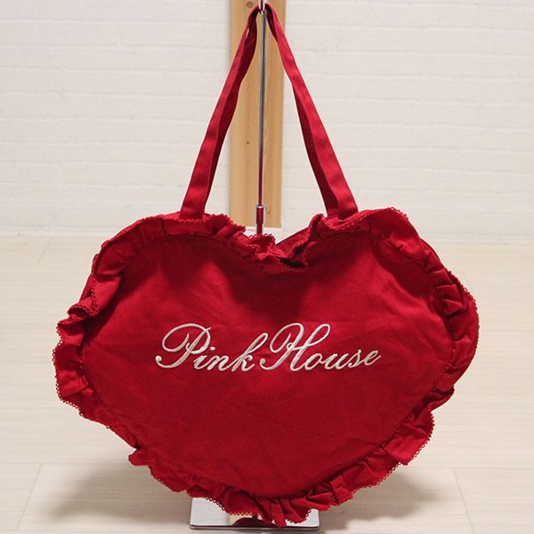 赤ロゴ刺繍ハートバッグ - ピンクハウス通販｜リサイクルブティック