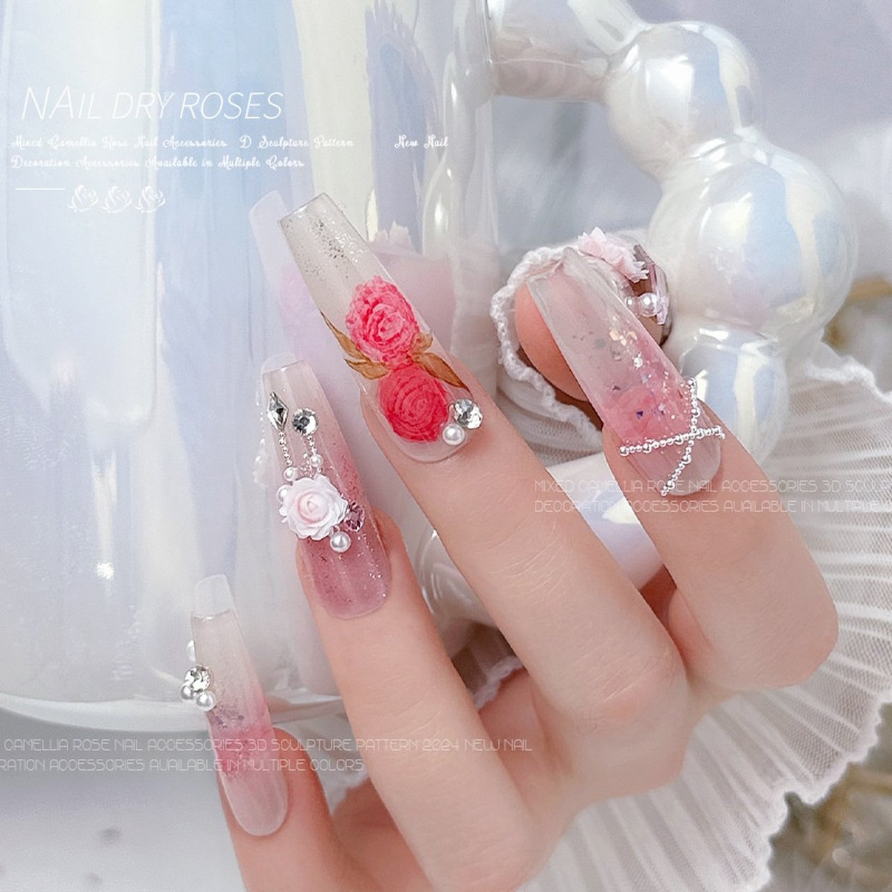 ネイルパーツ バラ サイズMIX ローズピンク 06# | パーツ/スタッズ