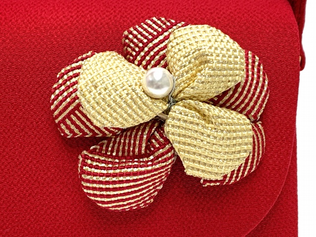 着物 和装 バッグ 五嶋紐飾りのちりめん生地の和装バッグ 振袖