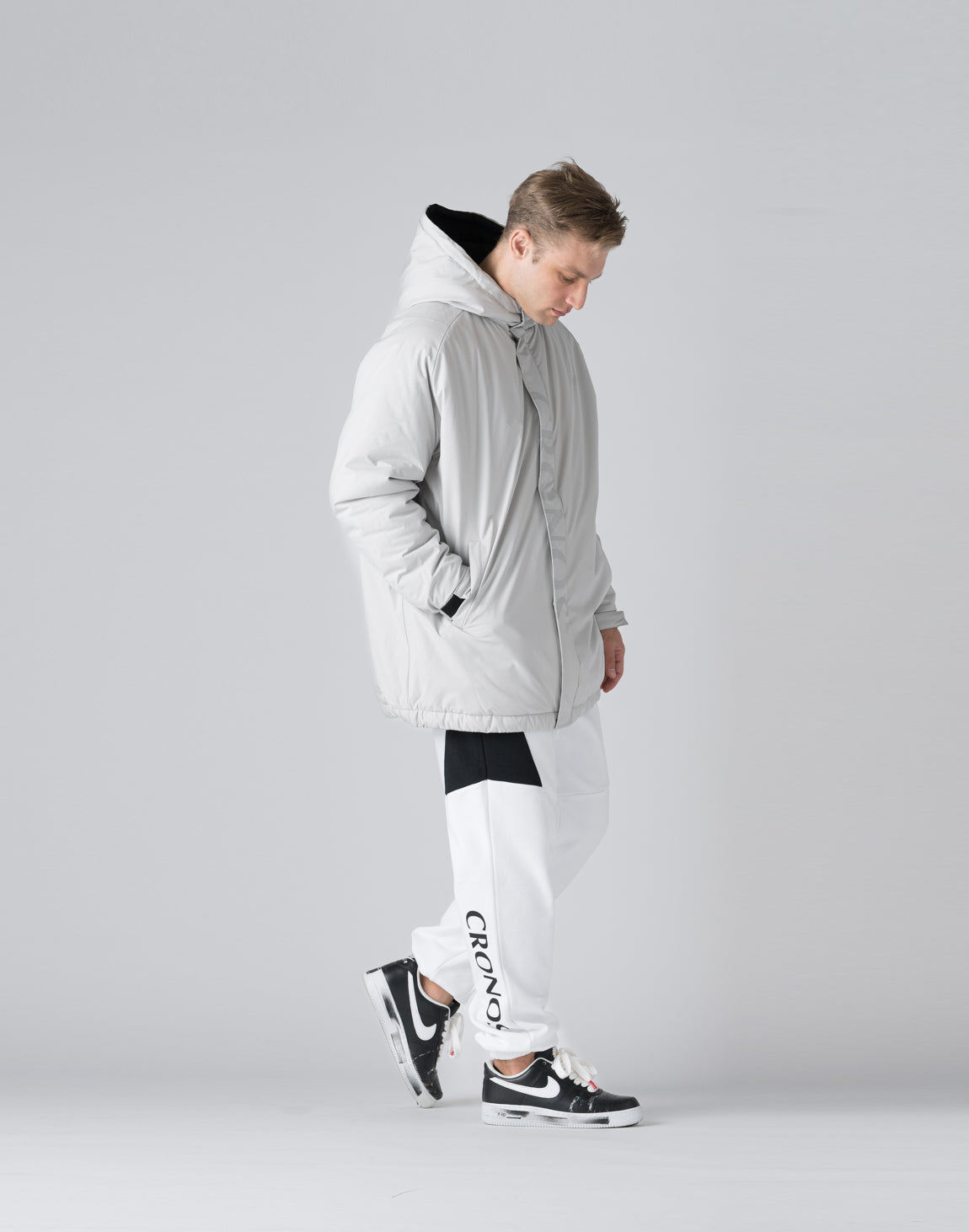 CRONOS Padded hooded jacket【ICE GRAY】