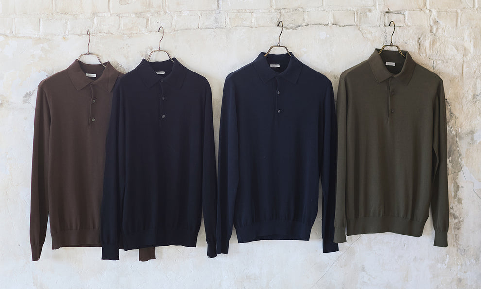 新色オリーブ登場】長袖ニットポロシャツ – ＋CLOTHET ONLINE