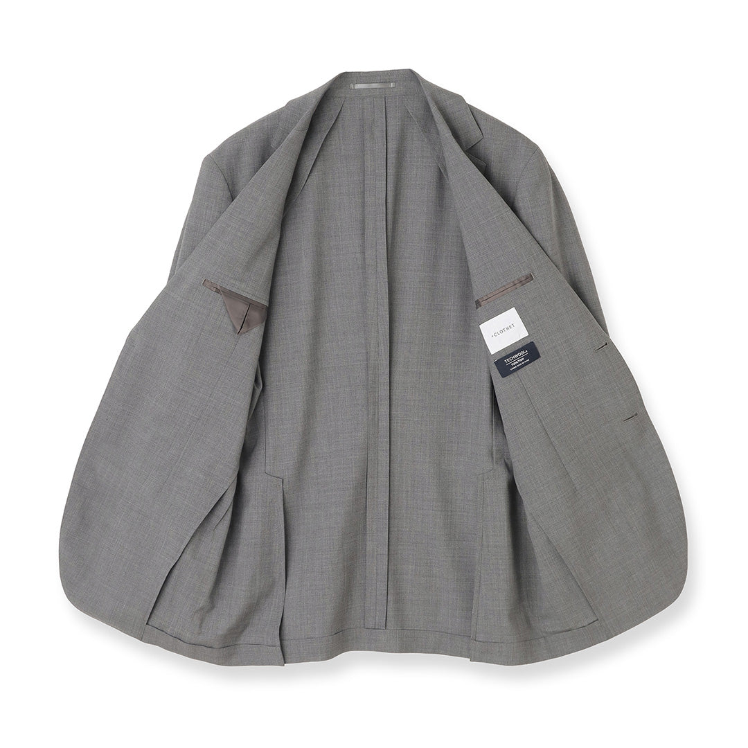 テックウール®トロピカル テーラードジャケット グレー | ＋CLOTHET ONLINE