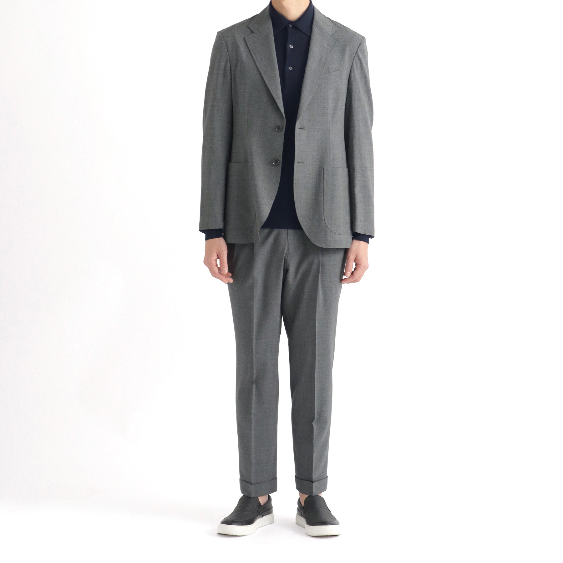 テックウール®トロピカル ツープリーツトラウザー グレー | ＋CLOTHET