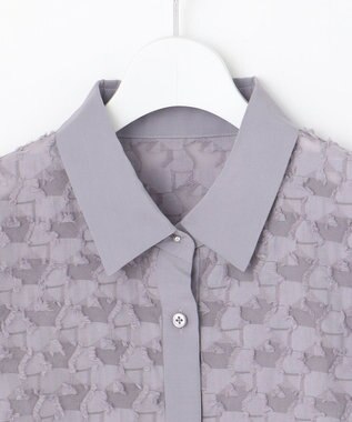 シアージオメトリックジャカードクロップド丈 ブラウス / 自由区