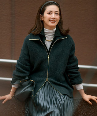 洗える】カシミヤブレンド ジップアップ ニットブルゾン / 23区