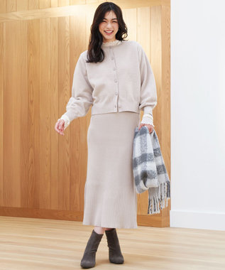 pium ニットカーディガン スカートセットアップ pium ニット