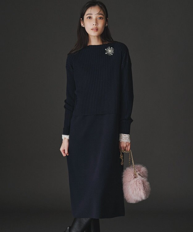 洗える】レイヤードニットツイン ワンピース / 23区 | ファッション