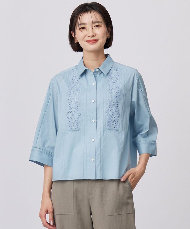 洗える】セルロースライト刺繍 シャツ ブラウス / J.PRESS LADIES
