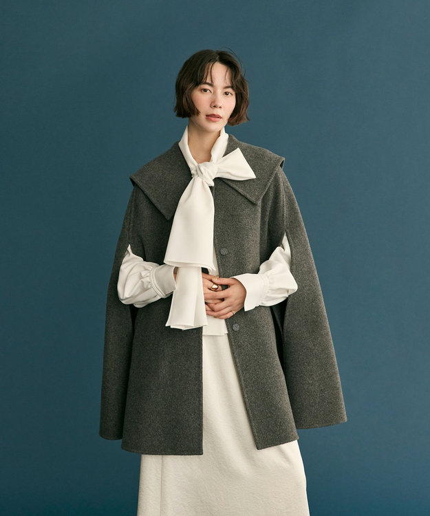 セーラーカラーダブルフェイスケープコート / #Newans | ファッション