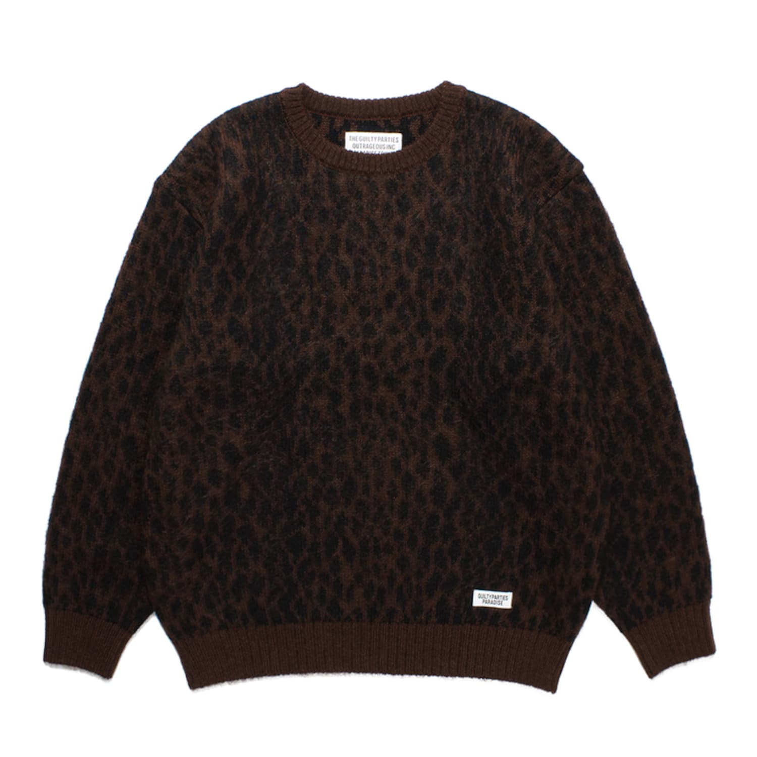 レオパードヘヴィーモヘアニットジャガードセーター (ブラウン) 23FW