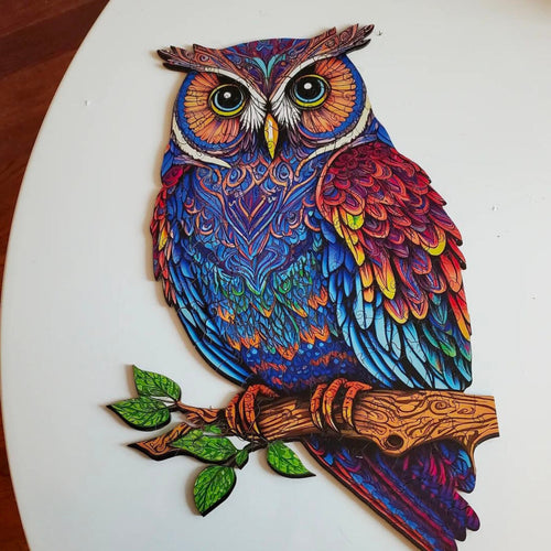 彫刻されたフクロウ - 木製ジグソーパズル – Crafthub Japan