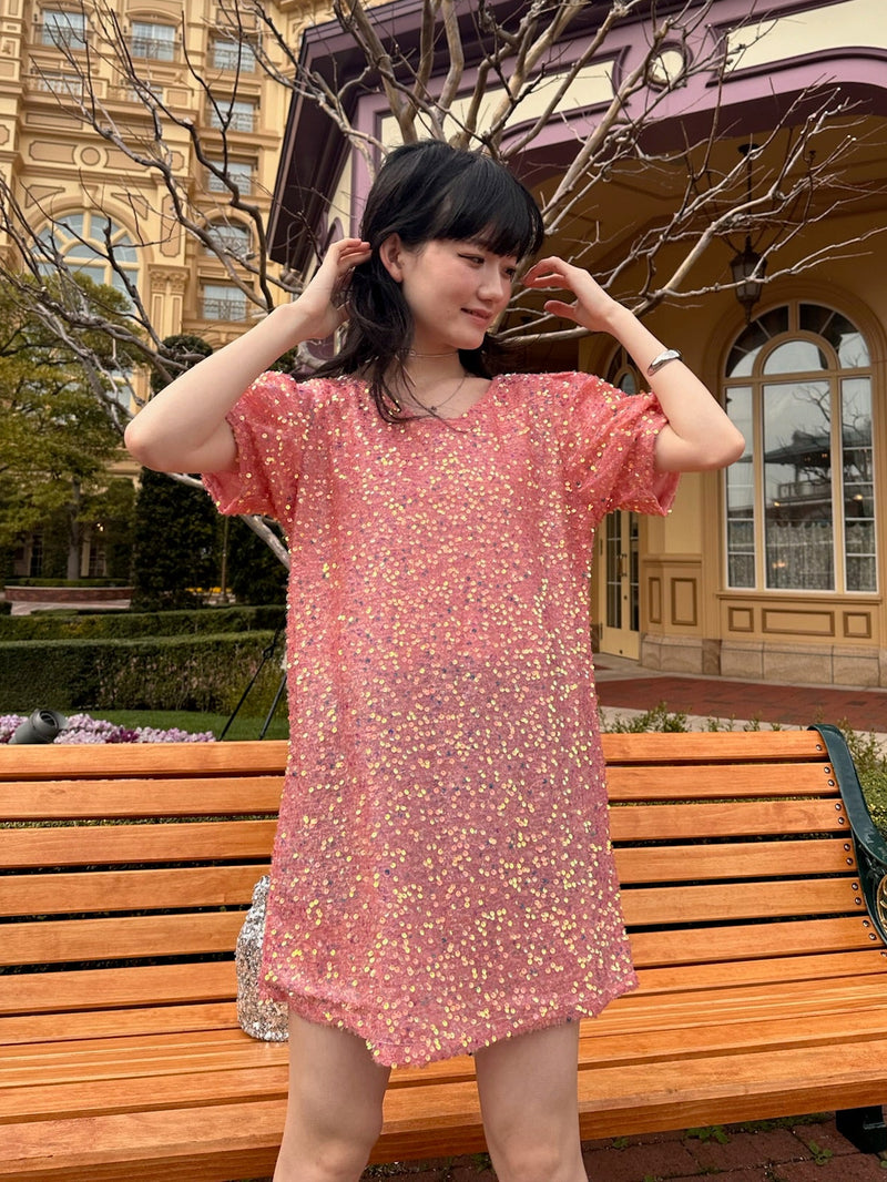 スパンコールピンクミニワンピース DPA43309 – CRAMMY