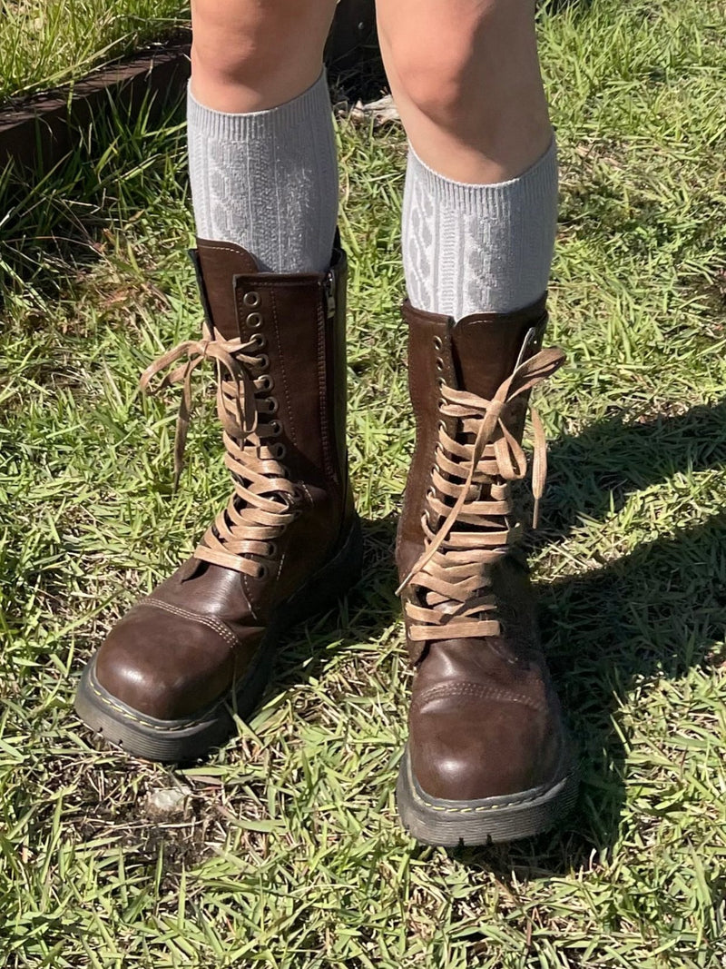 ダークブラウンレースアップブーツ DPA43497 – CRAMMY
