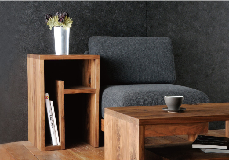 35cm テーブル サイドテーブル 無垢 日本製 完成品 3年保証 木製 開梱